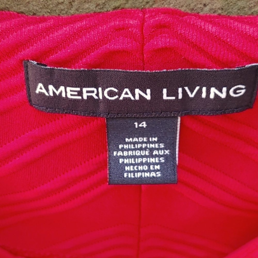 American Living Sleeveless Jacquard Rose Coral Dress Size 14 - Picture 4 of 6
